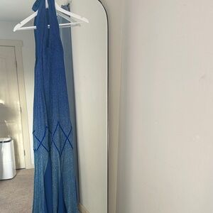 Blue Halter Maxi Dress - claw the label